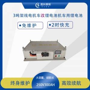 3吨架线电机车改锂电池电机车用锂电池250V300AH